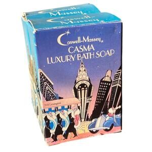 Vintage Caswell Massey Casma Luxury Bath Soap New Open Box 2 Sealed Cakes Bars